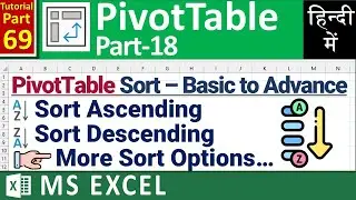 MS-EXCEL-69-Data Sorting with Pivot Table | How to Sort Data in Pivot Table | PivotTable in Hindi