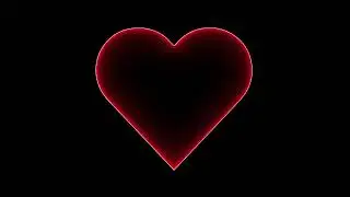 Red Heart Neon Glowing Shining - Free Use - No Copyright, Animations