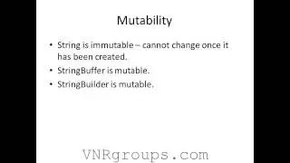 Java Tutorial - String, StringBuffer and StringBuilder