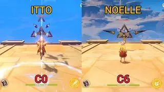 Arataki itto vs Noelle RAW dmg comparison, dps geo is the best...