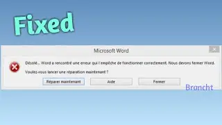 Fix Word Has Run Into An Error That is Preventing it From Working Correctly | #9