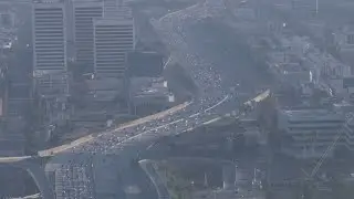 Holiday traffic on 405 Freeway in LA