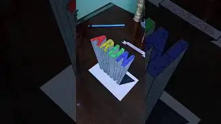 easy 3D name art on paper 