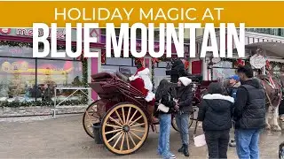 Blue Mountain Village Holiday Magic | Christmas Lights in Blue Mountain Ontario | 4K Video