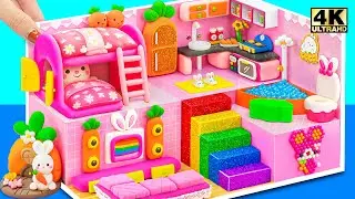 2+ DIY Miniature House Compilation ❤️ How To Make Pink Bunny House from Polymer Clay, Cardboard