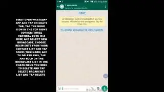 HOW TO CREATE OR DELETE A BROADCAST IN WHATSAPP ANDROID