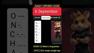 6 September hamster Kombat daily cipher code today #hamsterkombat #ciphercode