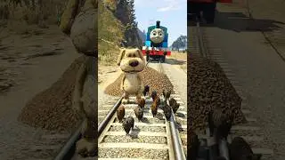 GTA V: TALKING BEN SAVING CATS FROM THOMAS THE TRAIN #shorts