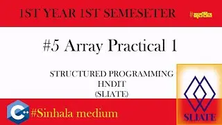 Array 1 practical lesson | HNDIT SLIATE sinhala array