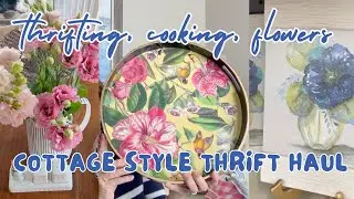 COTTAGE STYLE THRIFT HAUL //FLOWER FARM VISIT// DELICIOUS SUMMER RECIPE! #thrifthaul #cottagestyle