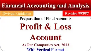 Profit & Loss Account, Preparation of Final Accounts, Format of Profit and Loss Account, Accounting