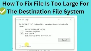 How To Fix File Is Too Large For The Destination File System