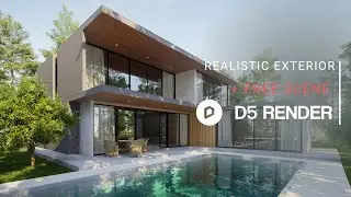 Realistic Exterior Render with D5 Render | Private House 317 | Downloadable Project File Included