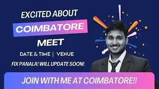 Coimbatore Meet up | Tomorrow Sunday 4:30 PM