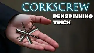 Corkscrew penspinning tutorial. Simple trick for beginners.