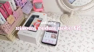 xiaomi redmi note 12 (128 GB) unboxing 💌 accessories + aesthetic setup