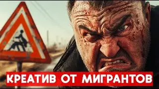 Мигранты забрали знак, будто свою добычу: бородатые на 'Мерсе' решили повеселиться в РФ