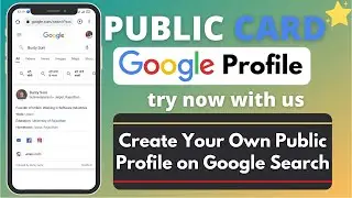 Create Your Own Public Card on Google | Google People Profile Card