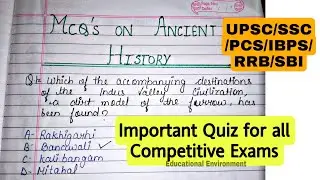 UPSC| SSC| Railway| PCS Important questions for all competitive exams| Ancient History 