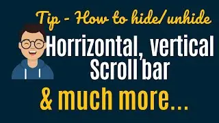 Excel Macro Tip - 1 - How to Hide or Display Excel Objects like Scroll bar etc.