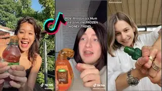 The Satisfying Frozen Honey  / Honey Jelly Trend On Tiktok /  Frozen Honey Tiktok Trend