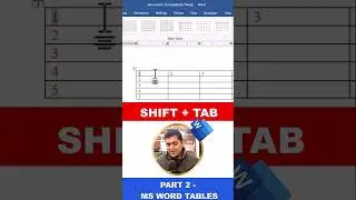 Part 2 - MS Word Tables Shortcut Keys 