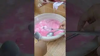 mukbang kelapa muda +sirup+susu mantap 