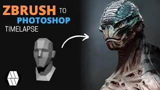 ZBrush to Photoshop Timelapse - 'Alien Bust' Concept