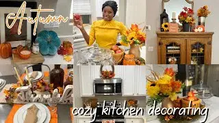 COZY FALL KITCHEN DECORATE WITH ME | 2024 FALL DECOR IDEAS | FALL KITCHEN DECOR