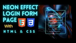 Neon Glowing Effect Login Form Page Html Css