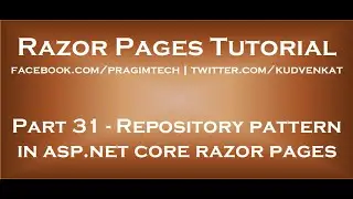 Repository pattern in asp net core razor pages