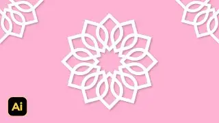 Create a Simple Mandala Design White Flower | Adobe Illustrator Tutorials