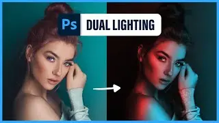 DUAL LIGHTING in Adobe Photoshop - Realistic Effect & Quick Technique (1 min tutorial)