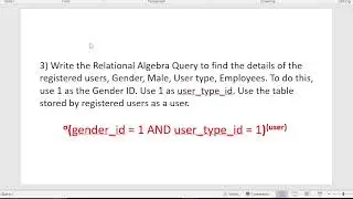 Explain how to create a Relational Algebra Query using Select Operation related to a given need.