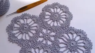 Ажурный мотив крючком . Соединение. Easy crochet motif patterns