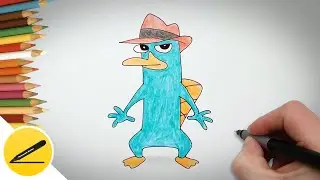 How to draw Perry the Platypus from Phineas and Ferb easy step by step