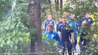 UEFA Nations League Scotland football team walk in the park before their game against Poland