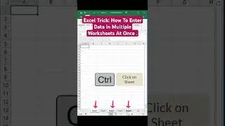 Excel Trick: How To Enter Data in Multiple Worksheets At Once in Excel.