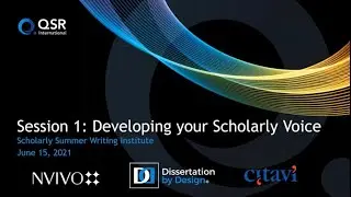 Webinar: Developing Your Scholarly Voice