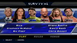 WWE SD! SYM - Rico,SteveAustin,Stephanie,KevinNash,RicFlair,Benoit - Survivor - 6-Man Battle Royal