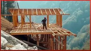 Man Builds Amazing House on Steep Mountain in 8 Months | Start to Finish  by @MrWildNature