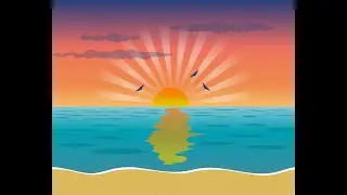 Beginners Beach Scene Tutorial  - Adobe Illustrator