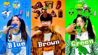 COLOR FOOD MUKBANG🔥 [Blue🦋 • Brown💩 • Green🐸]