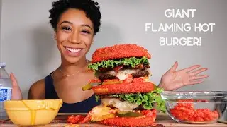 GIANT FLAMING HOT CHEETO BURGER!