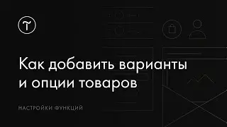 Как добавить варианты товаров и дополнительные опции