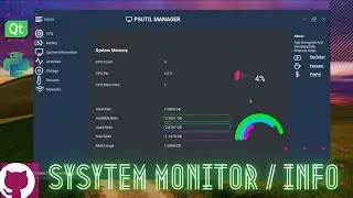 Python Desktop App To Monitor All System Information | PYQT5/6 | PYSIDE2/6 | PSUTIL [Modern GUI/ UI]