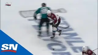 Sharks’ Brent Burns Crushes Matt Calvert, Allows Nathan MacKinnon To Score Empty-Netter