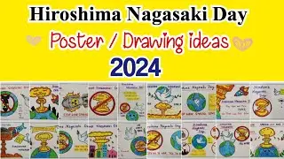 Hiroshima Nagasaki Day Drawing ideas 2024 | Hiroshima Nagasaki day Poster Drawings Easy 2024