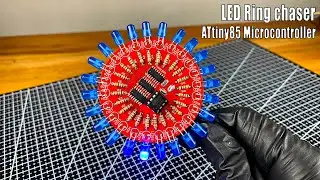 How to make an LED ring chaser using the Attiny85 Microcontroller | 74HC595 with LED chaser #pcb