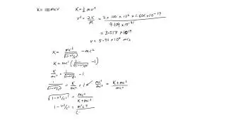 Speed of 100 MeV electron